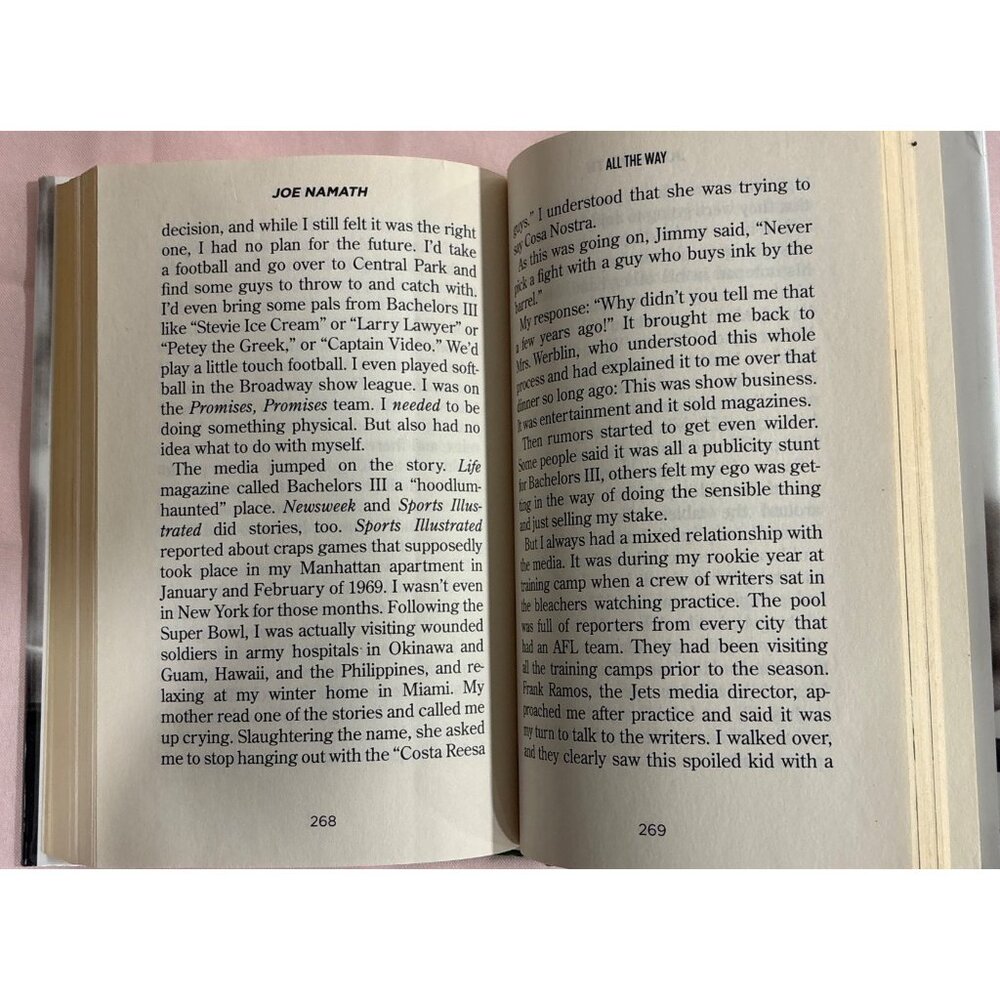 Joe Namath All The Way: My Life In Four Quarters Hardcover Large Print Biography - Picture 8 of 11